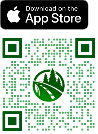 Apple App Store logo and QR code to get the app